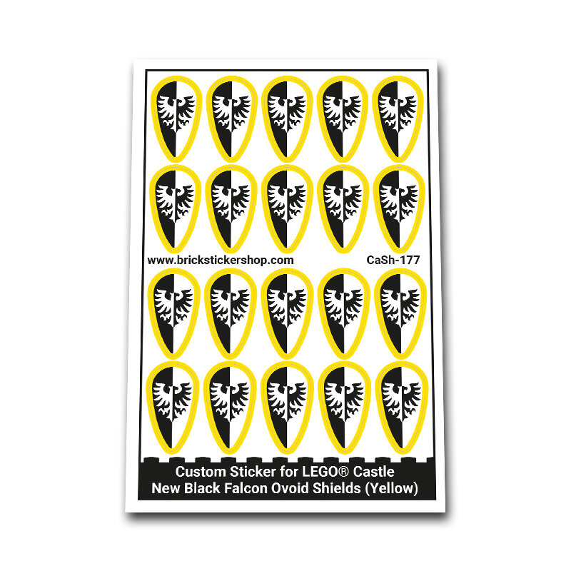 Custom Sticker - New Black Falcon Ovoid Shields (Yellow)