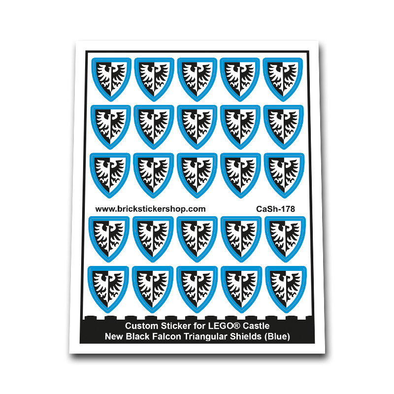 Custom Sticker - New Black Falcon Triangular Shields (Blue)