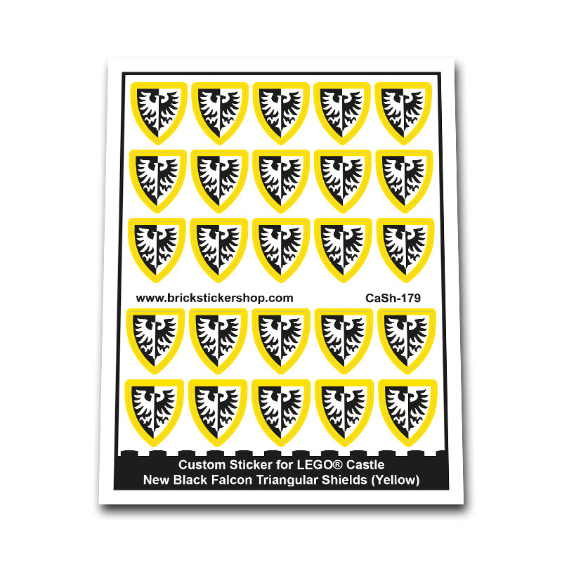 Custom Sticker - New Black Falcon Triangular Shields (Yellow)