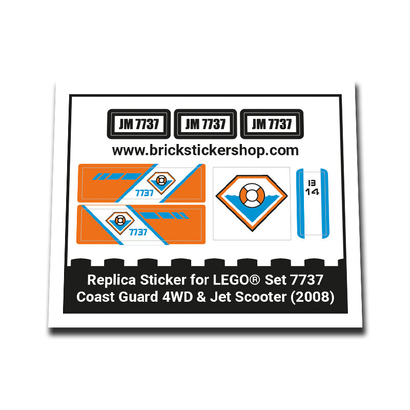 Replacement Sticker for Set 7737 - Coast Guard 4WD &amp; Jet Scooter