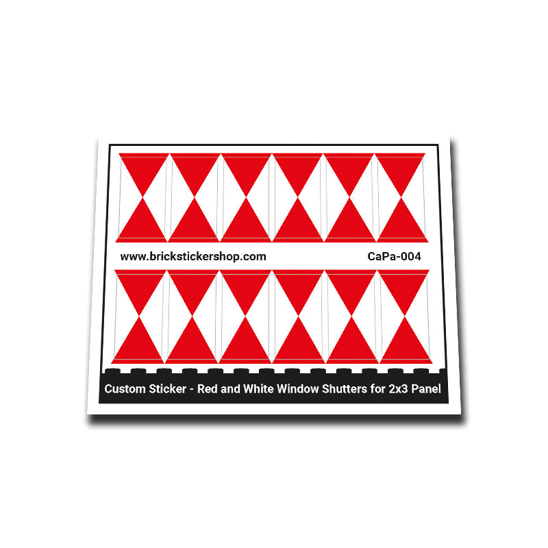 Custom Sticker - Red and White Window Shutters for 2x3 Panel