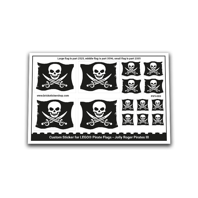 Custom Sticker - Pirates &amp; Pirates III Jolly Roger Flags