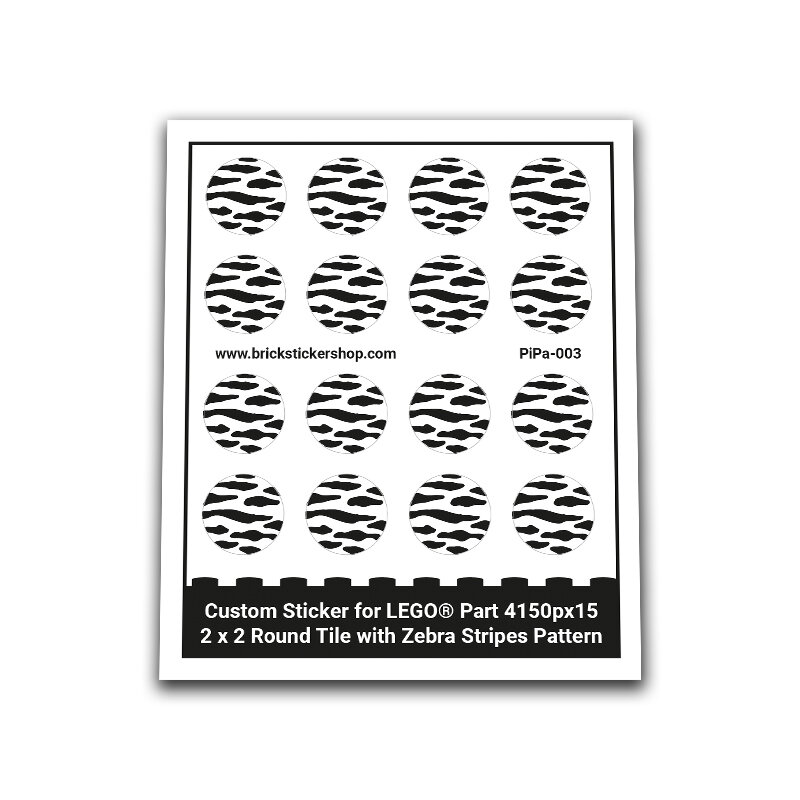 Custom Sticker - Pirates 2 x 2 Round Tile with Zebra Stripes