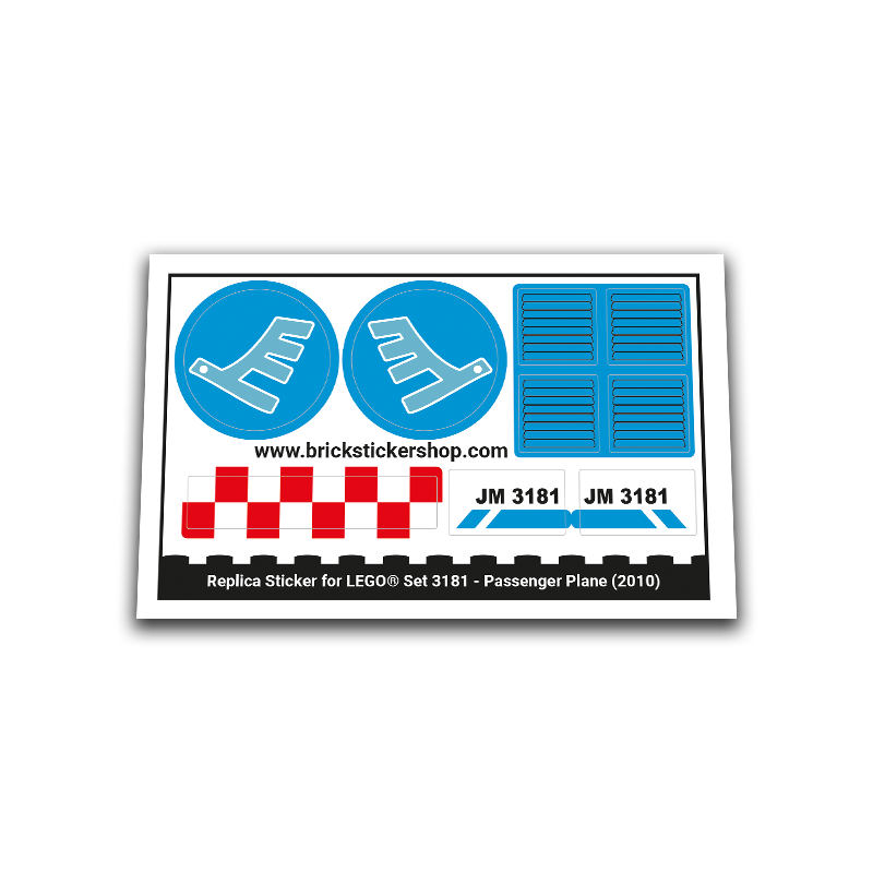 Replica Sticker voor Set 3181 - Passenger Plane