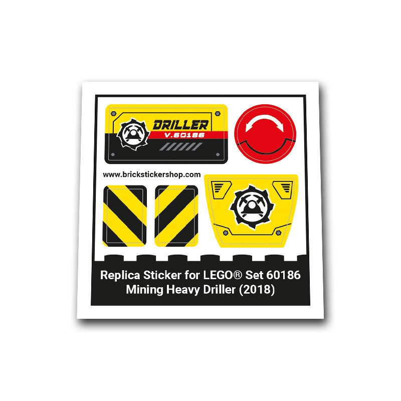 Replica Sticker voor Set 60186 - Mining Heavy Driller