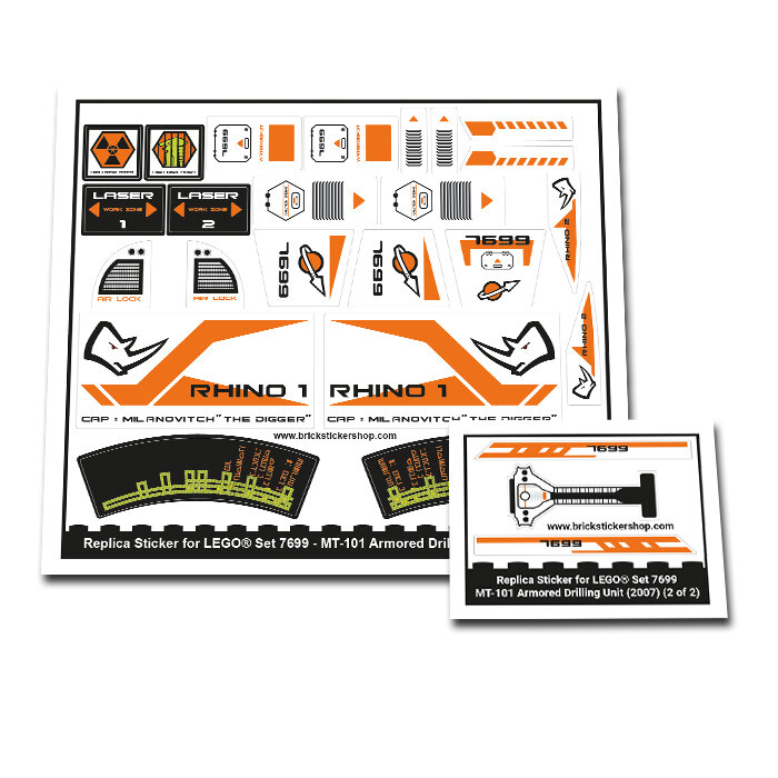 Replacement Sticker for Set 7699 - MT-101 Armored Drilling Unit