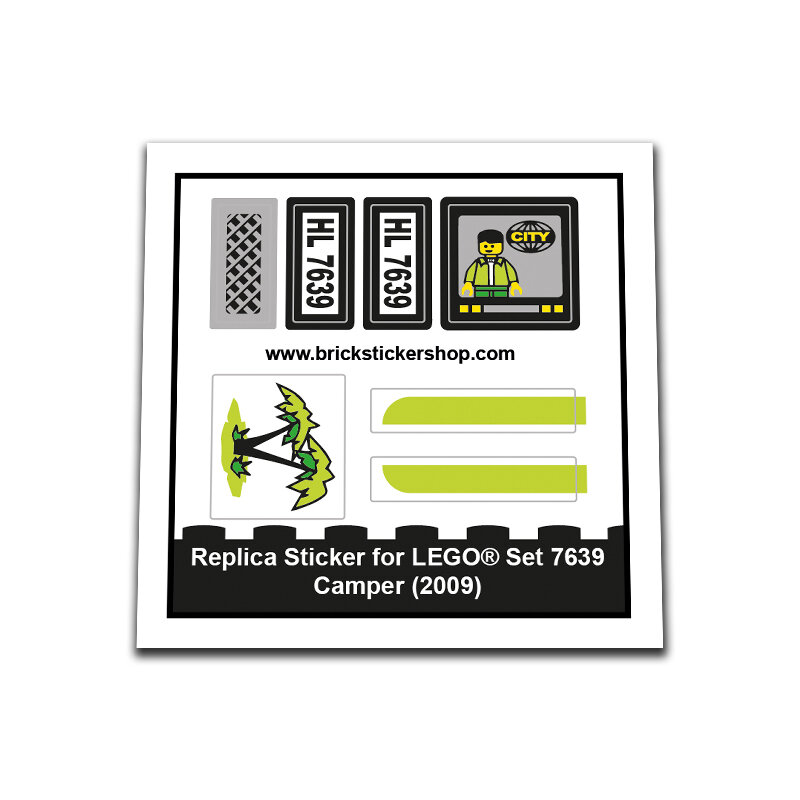 Replica Sticker voor Set 7639 - Camper