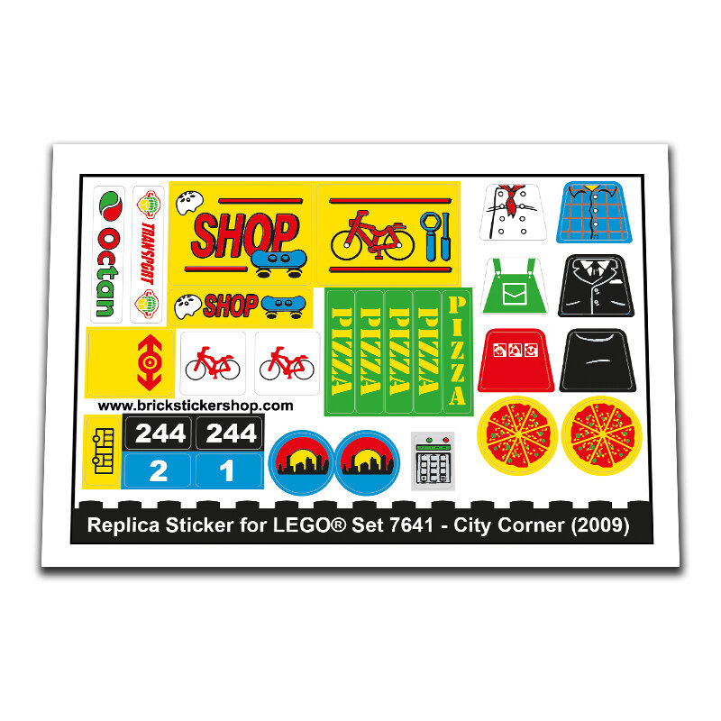 Replica Sticker voor Set 7641 - City Corner