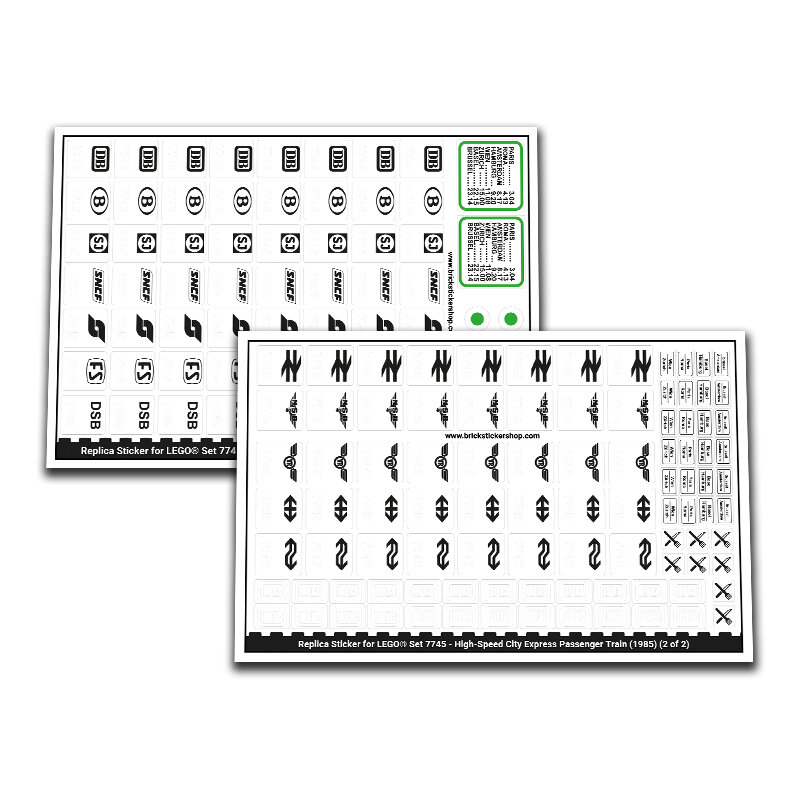 Replacement Sticker for Set 7745 - High-Speed City Express Passenger Train