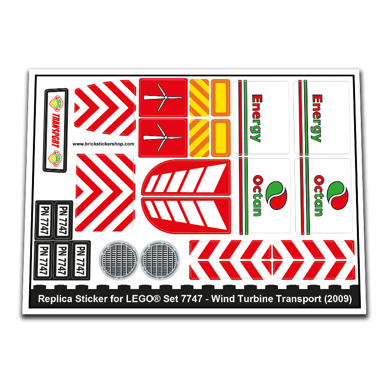 Replica Sticker voor Set 7747 - Wind Turbine Transport