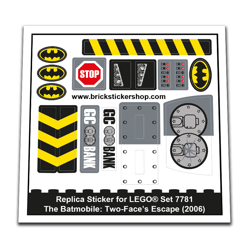 Replacement Sticker for Set 7781 - The Batmobile: Two-Face&#039;s Escape