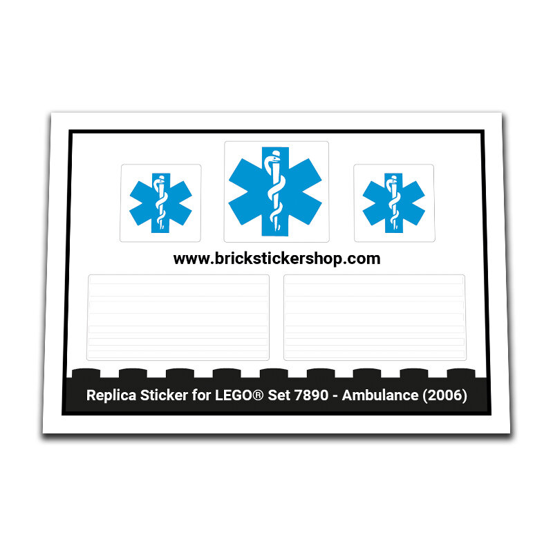 Replacement Sticker for Set 7890 - Ambulance