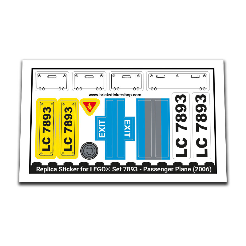 Replica Sticker voor Set 7893 - Passenger Plane