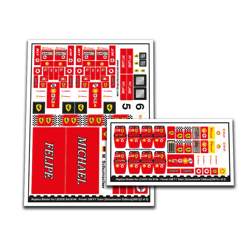 Replacement Sticker for Set 8144 - Ferrari 248 F1 Team (Schumacher Edition)