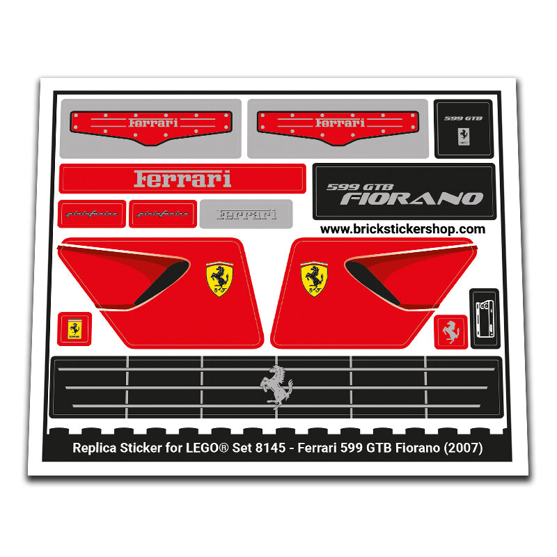 Replacement Sticker for Set 8145 - Ferrari 599 GTB Fiorano