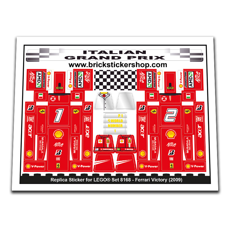 Replacement Sticker for Set 8168 - Ferrari Victory