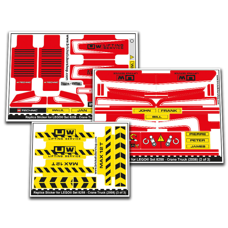 Replacement Sticker for Set 8258 - Crane Truck