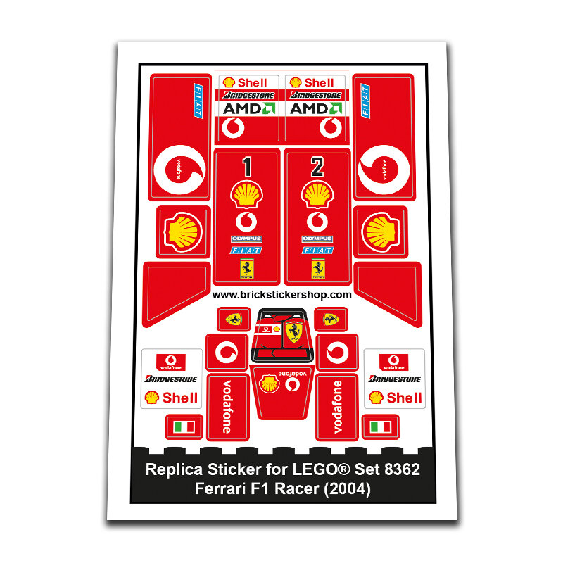 Replacement Sticker for Set 8362 - Ferrari F1 Racer 1:24