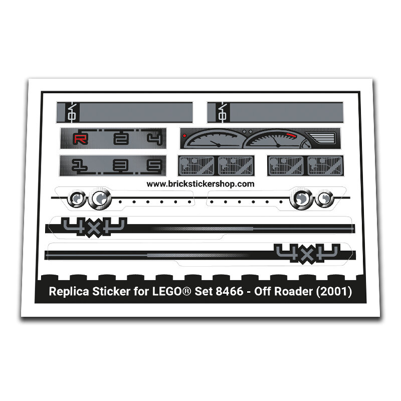 Replica Sticker voor Set 8466 - 4x4 Off-Roader