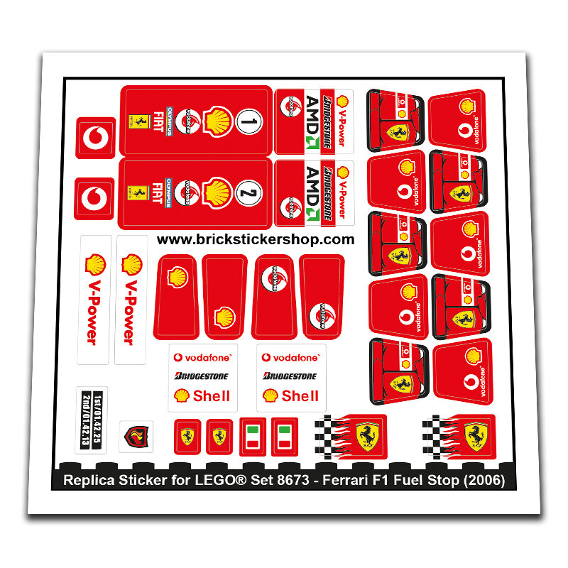 Replacement Sticker for Set 8673 - Ferrari F1 Fuel Stop