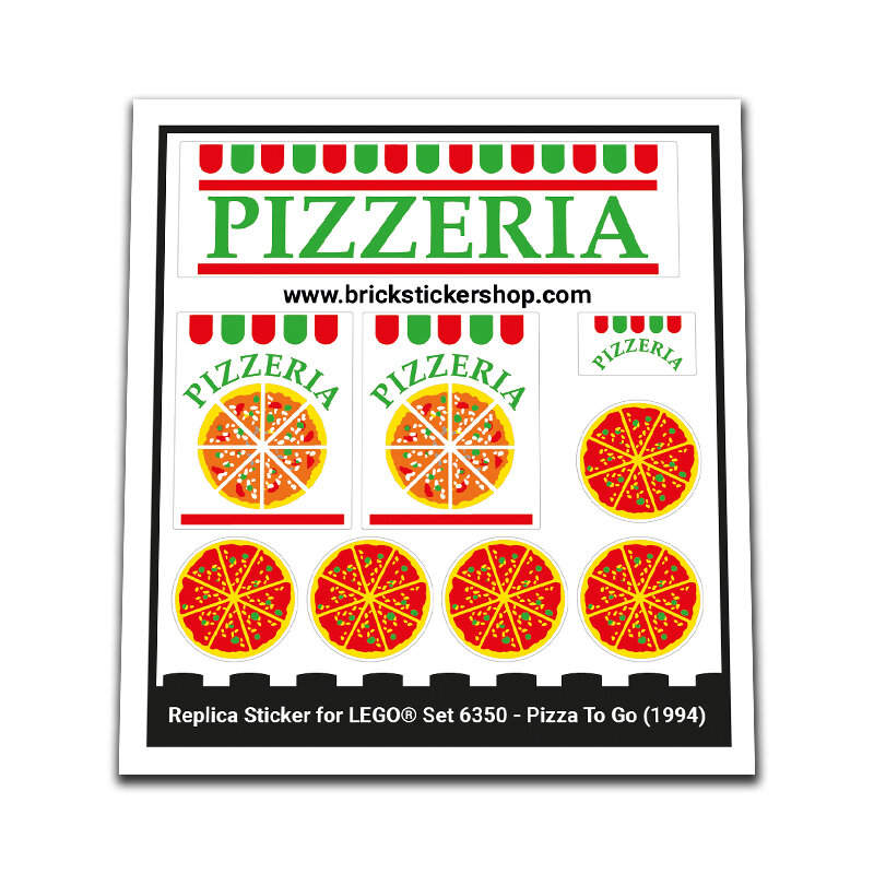 Replacement Sticker for Set 6350 - Pizza to Go