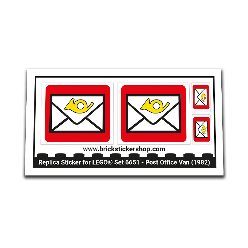 Replacement Sticker for Set 6651 - Post Office, Postkantoor Van