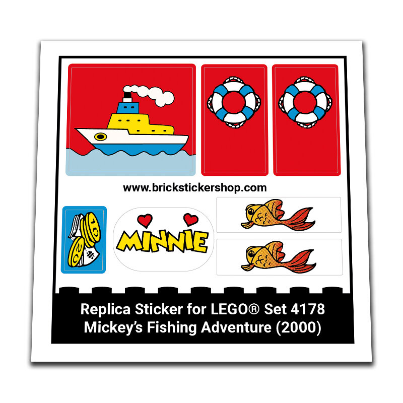 Replica Sticker voor Set 4178 - Mickey&#039;s Fishing Adventure