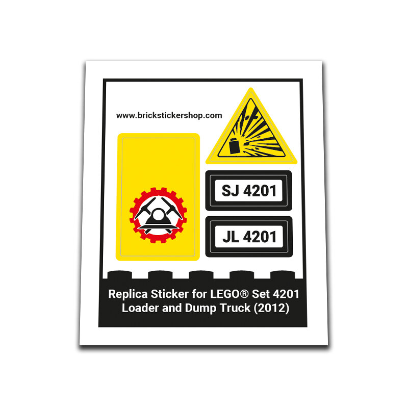 Replica Sticker voor Set 4201 - Loader and Dump Truck