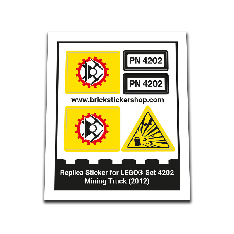 Replica Sticker voor Set 4202 - Mining Truck