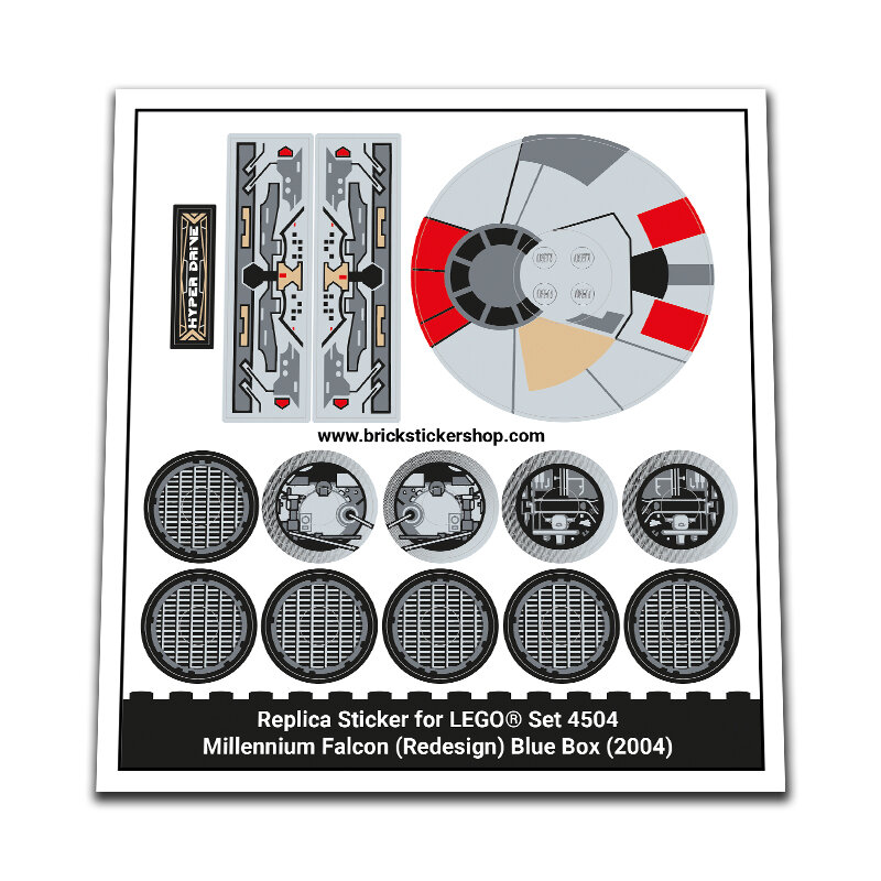 Replacement Sticker for Set 4504 - Millennium Falcon (Redesign) Blue Box