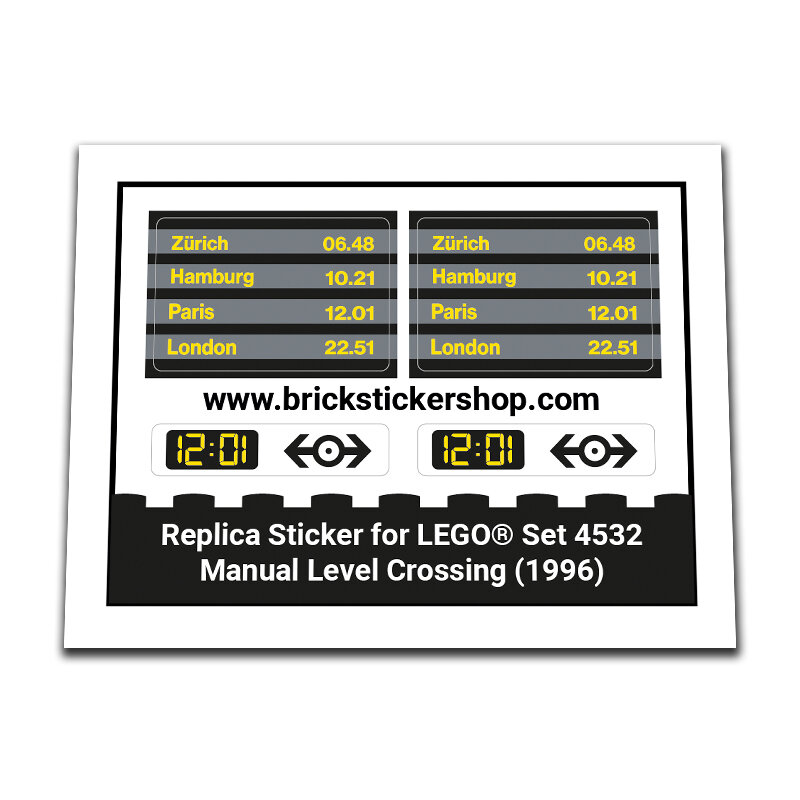 Replacement Sticker for Set 4532 - Manual Level Crossing