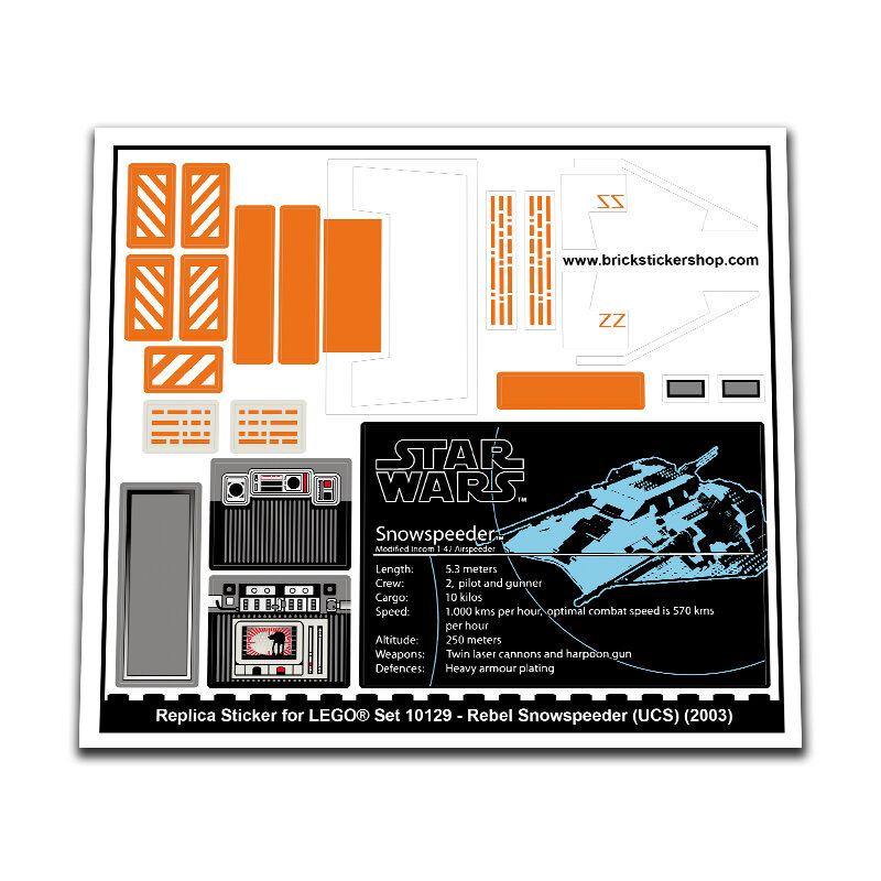 Replacement Sticker for Set 10129 - Rebel Snowspeeder (UCS)