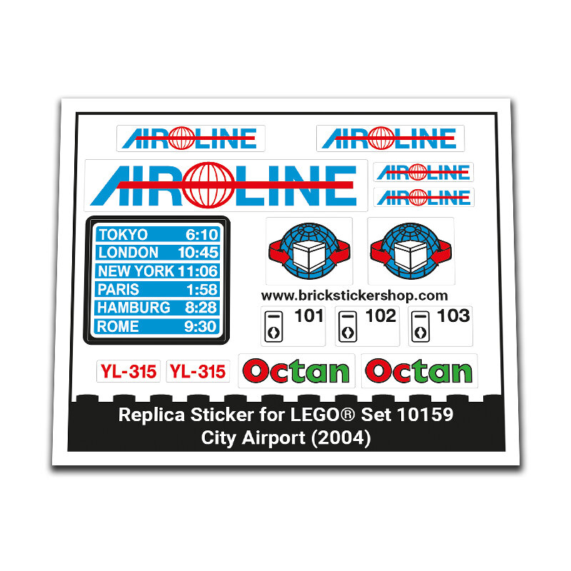 Replica Sticker voor Set 10159 - City Airport