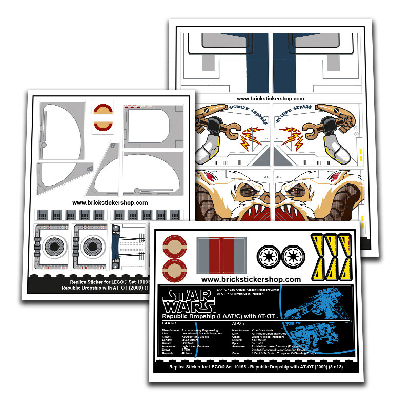 Replacement Sticker for Set 10195 Republic Dropship with AT OT