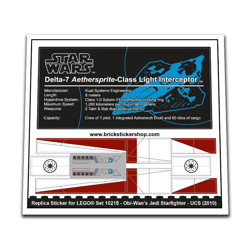 Replacement Sticker for Set 10215 - Obi-Wan&#039;s Jedi Starfighter - UCS