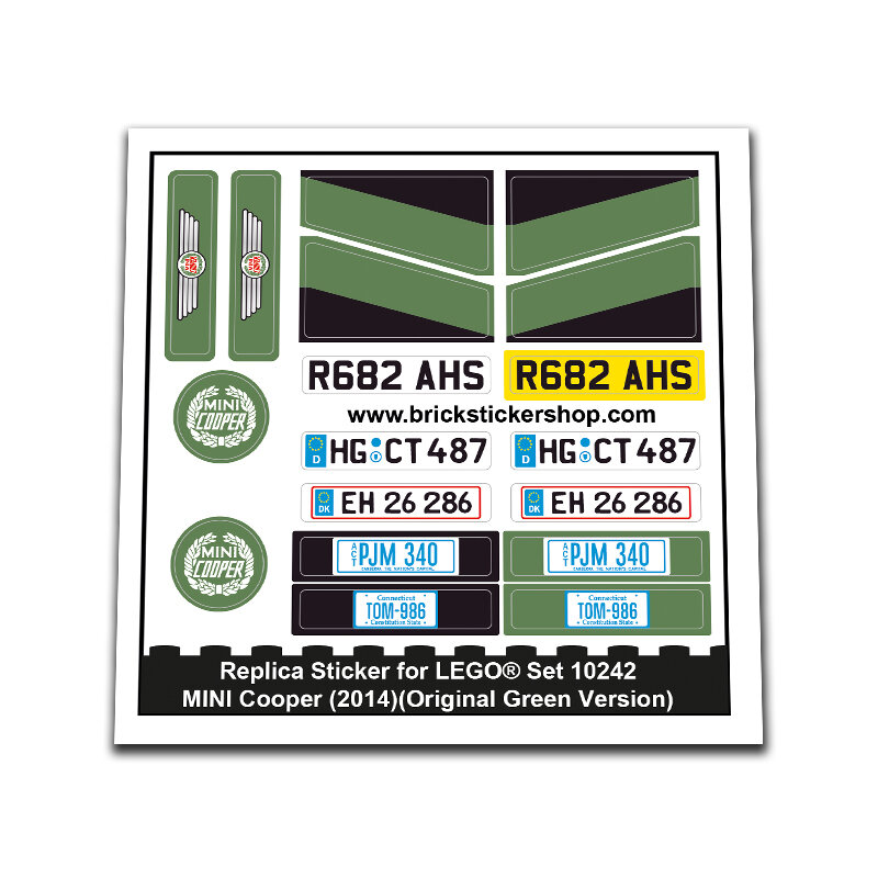 Replacement Sticker for Set 10242 - Mini Cooper (Green Version)