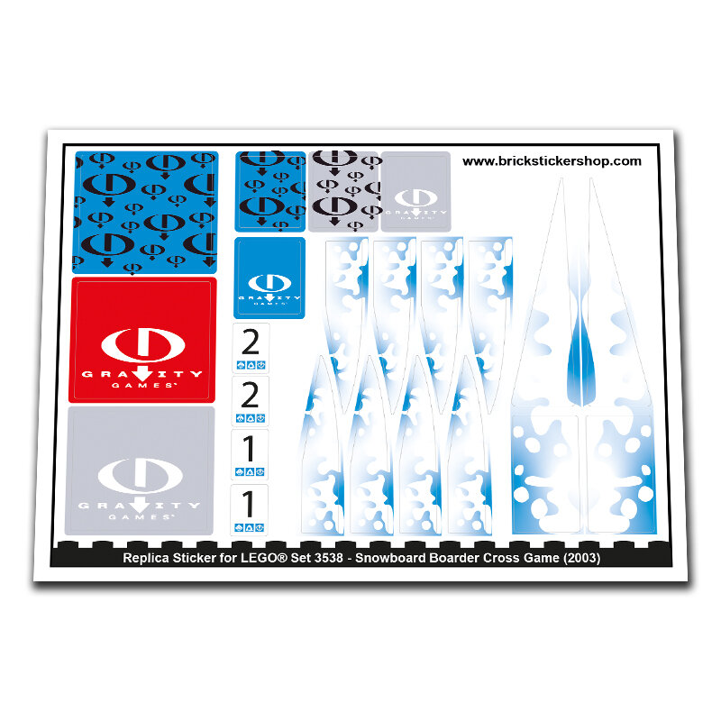 Replacement Sticker for Set 3538 - Snowboard Boarder Cross Game