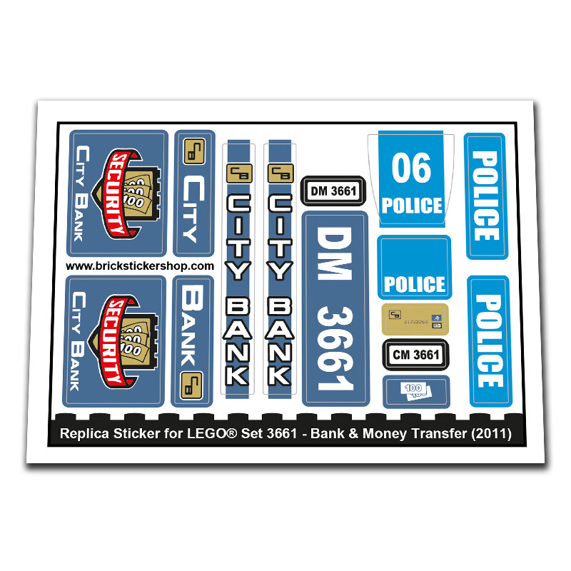 Replacement Sticker for Set 3661 - Bank &amp; Money Transfer