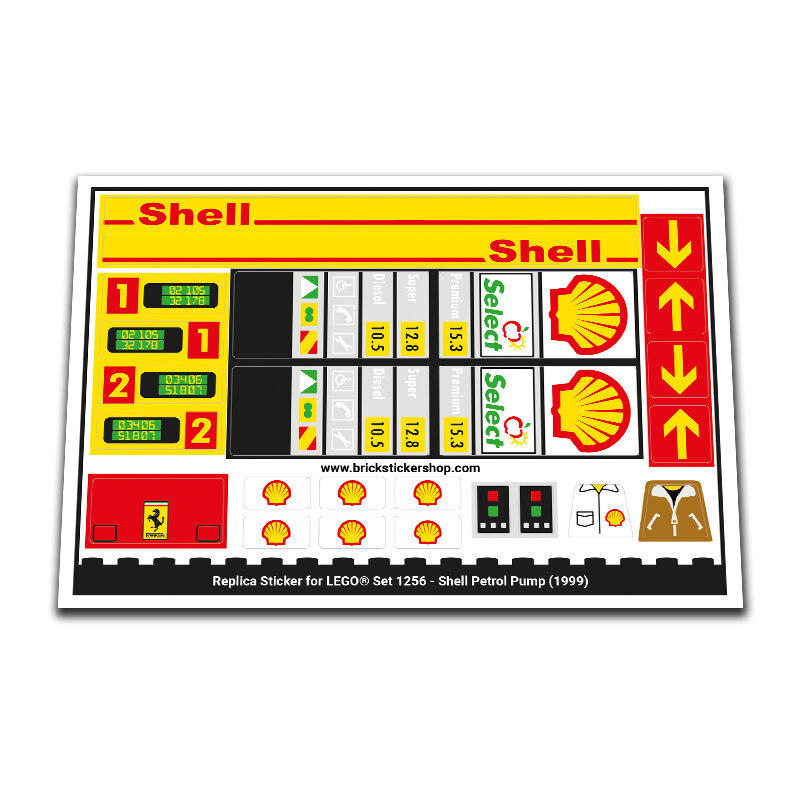 Replacement Sticker for Set 1256 - Shell Petrol Pump