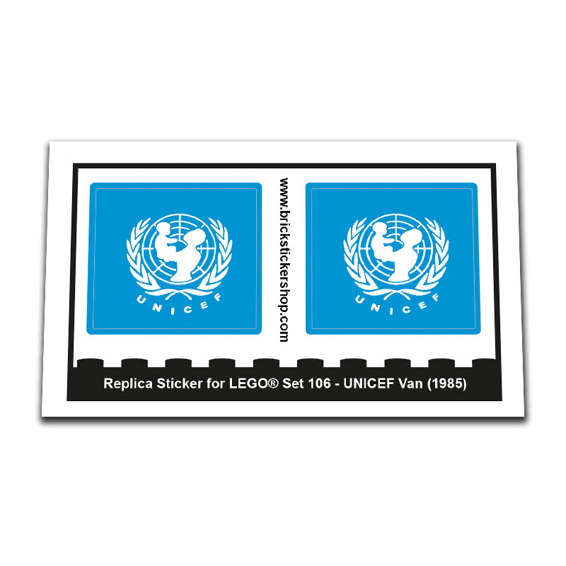 Replacement Sticker for Set 106 - UNICEF Van