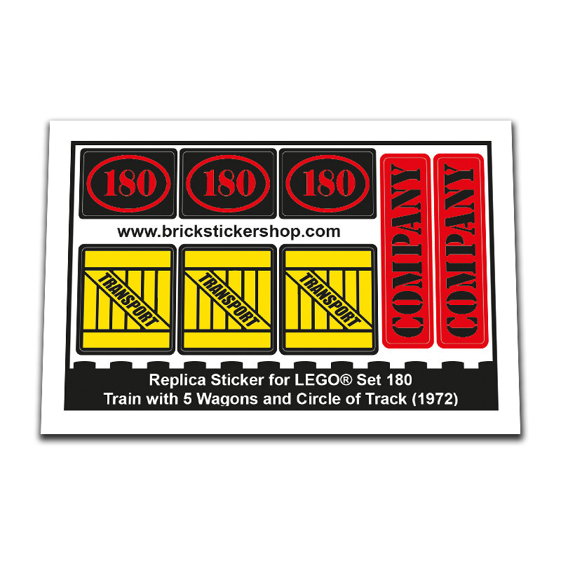 Replacement Sticker for Set 180 Train with 5 Wagons and Circle of Track