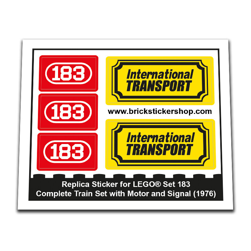 Replacement Sticker for Set 183 - Complete Train Set with Motor and Signal