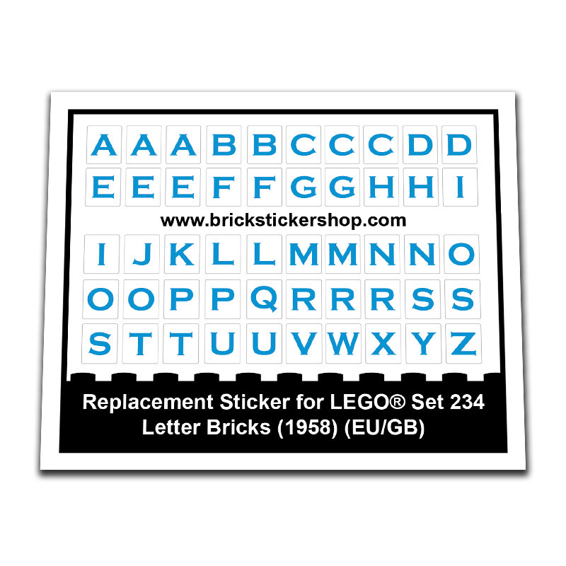 Replacement Sticker for Set 234 - Letter Bricks (EU/GB)