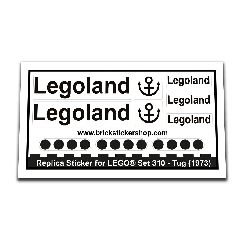 Replacement Sticker for Set 310 - Tug