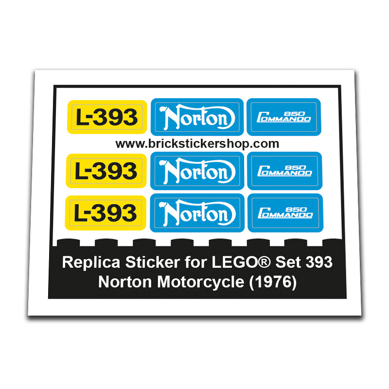 Replacement Sticker for Set 393 - Norton Motorcycle