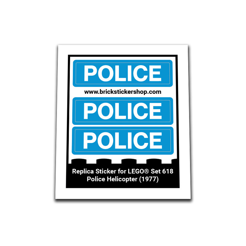 Replacement Sticker for Set 618 - Police Helicopter