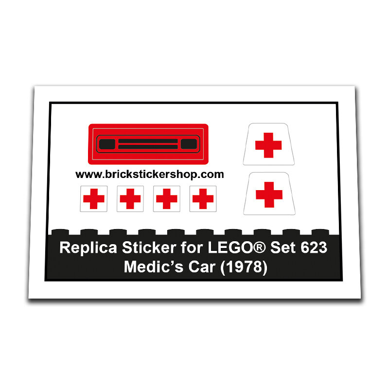 Replacement Sticker for Set 623 - Medic&#039;s Car