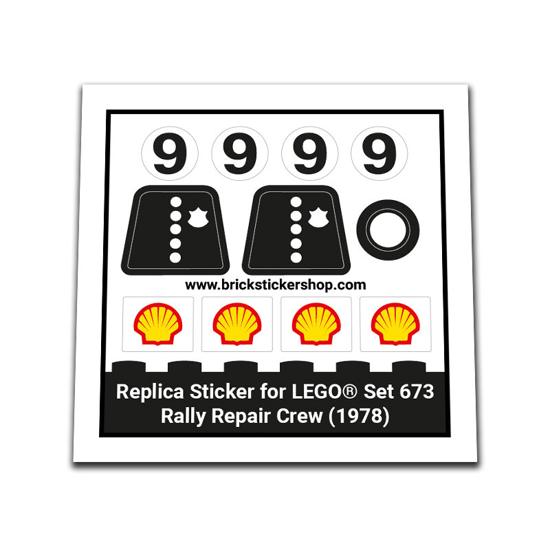 Replica Sticker voor Set 673 - Rally Repair Crew