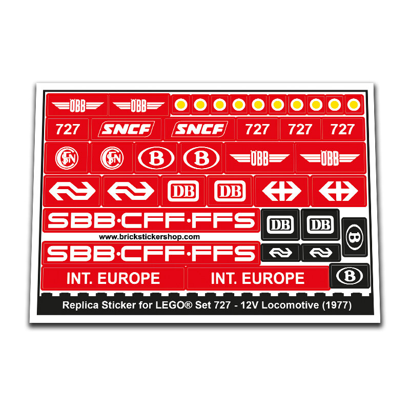 Replacement Sticker for Set 727 - 12v Locomotive