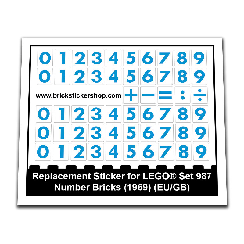 Replacement Sticker for Set 987 - Number Bricks (EU/GB)